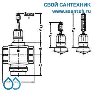 10108 Honeywell, V5011R1091 Клапан двухходовой (проходной) муфтовый, PN16, DN50, Kvs 40,0, 170 °C