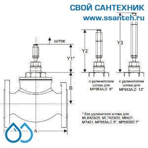 10150 Honeywell, V5016A1143 Клапан двухходовой (проходной) фланцевый, PN16, DN100, Kvs 160,0, 180 °C