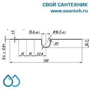 14259 Теплораспределительные пластины (цинк) 1000 х 125 х 0,5 мм , 50-200 Вт/м2